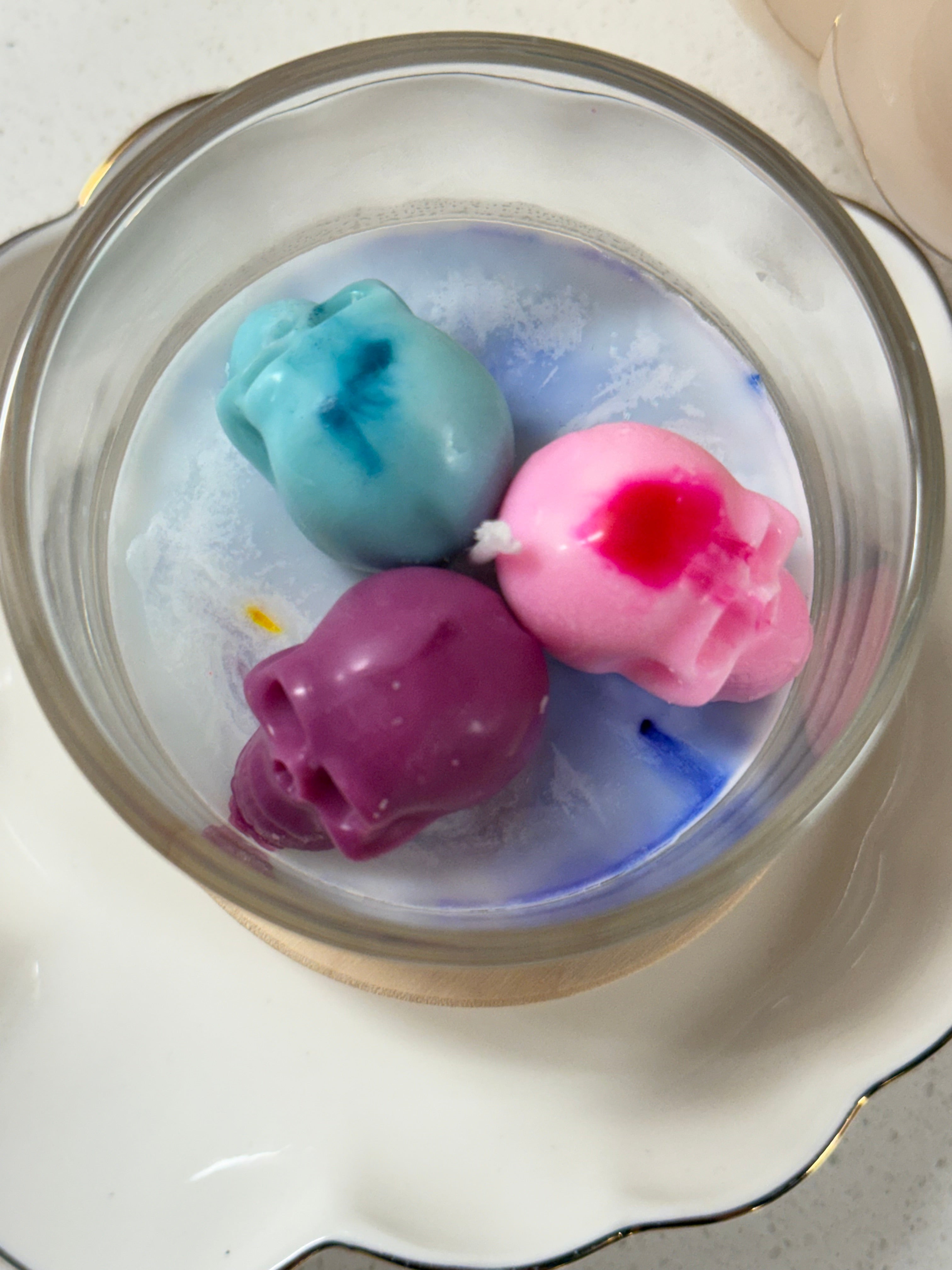 Multicolored Skull Candle
