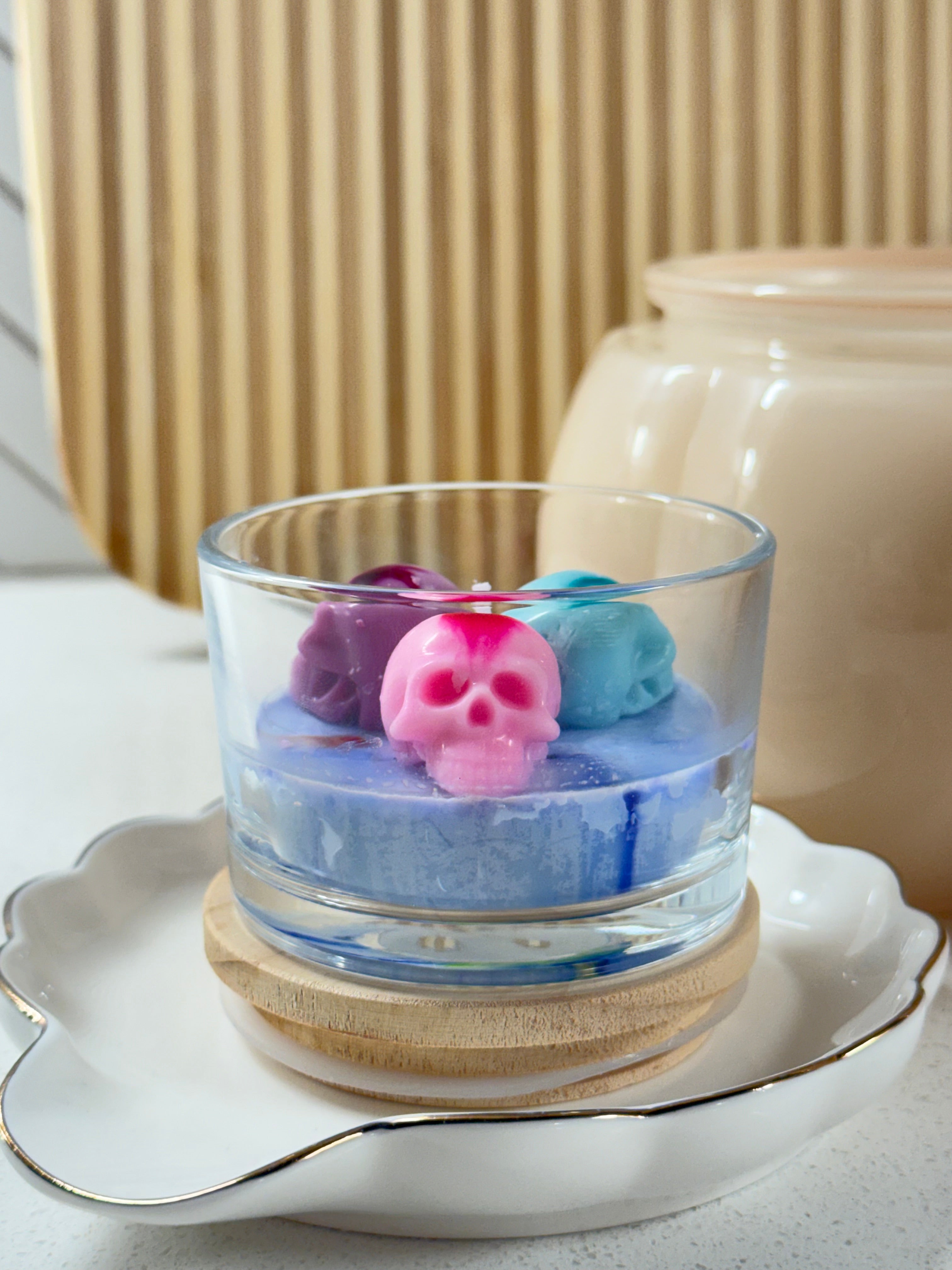 Multicolored Skull Candle